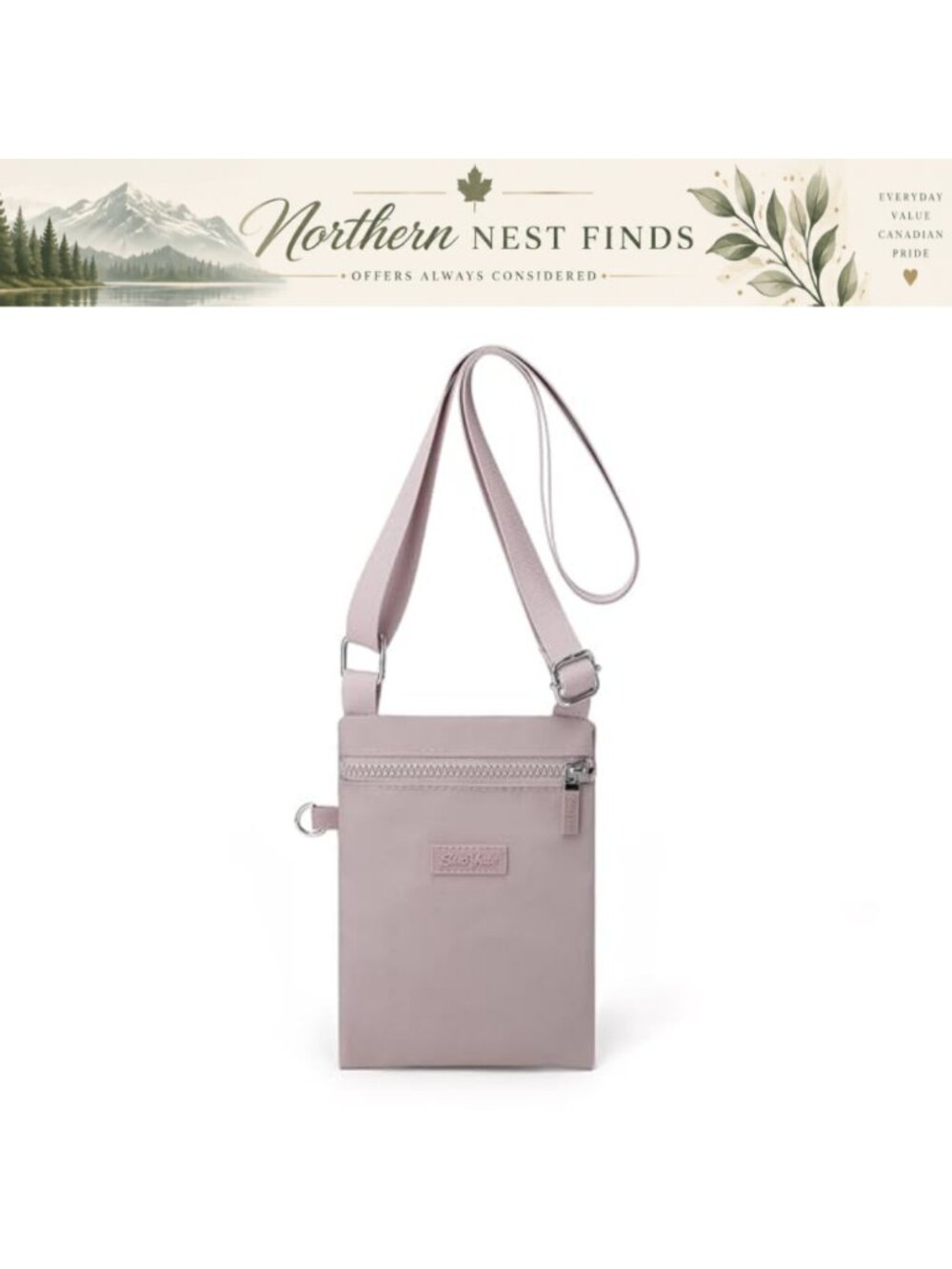 Waterproof Nylon Small Crossbody Bag Lightweight Slim Cell Phone Purse
